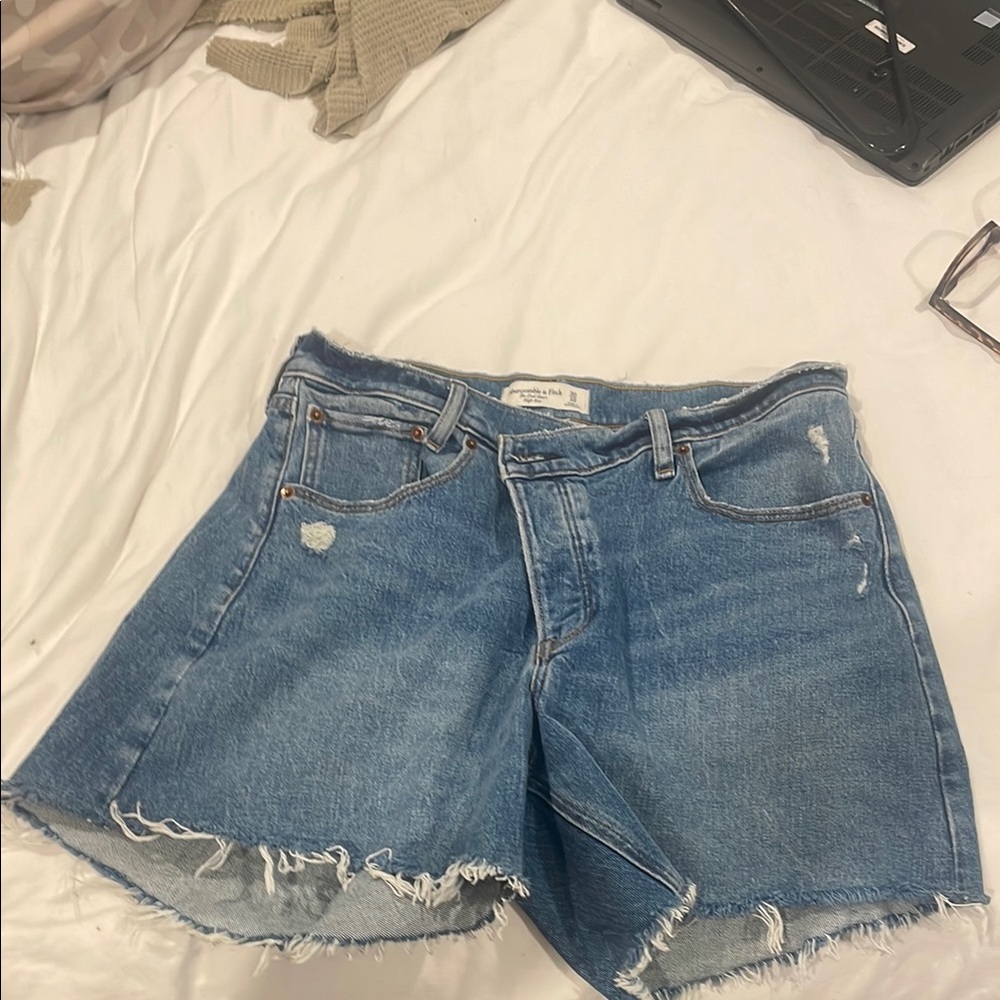 High Rise Dad Short Women's Blue Denim Shorts